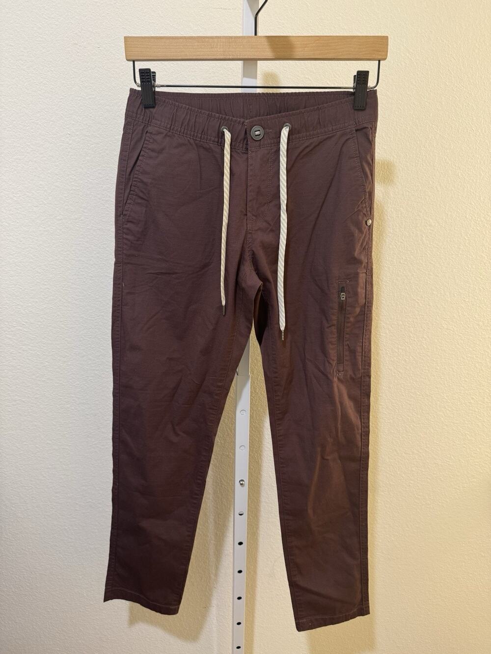 Vuori Ripstop Pant Womens XS Maroon Everyday Cotton Drawstring VW401